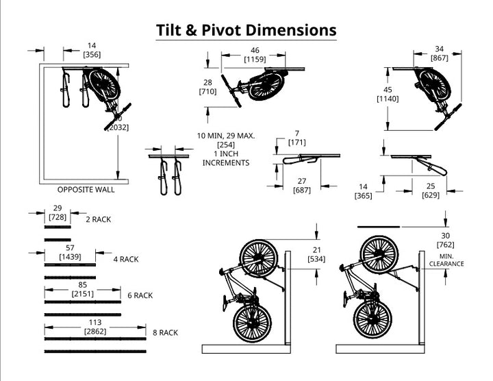 Tilt & Pivot Garage Bike Rack