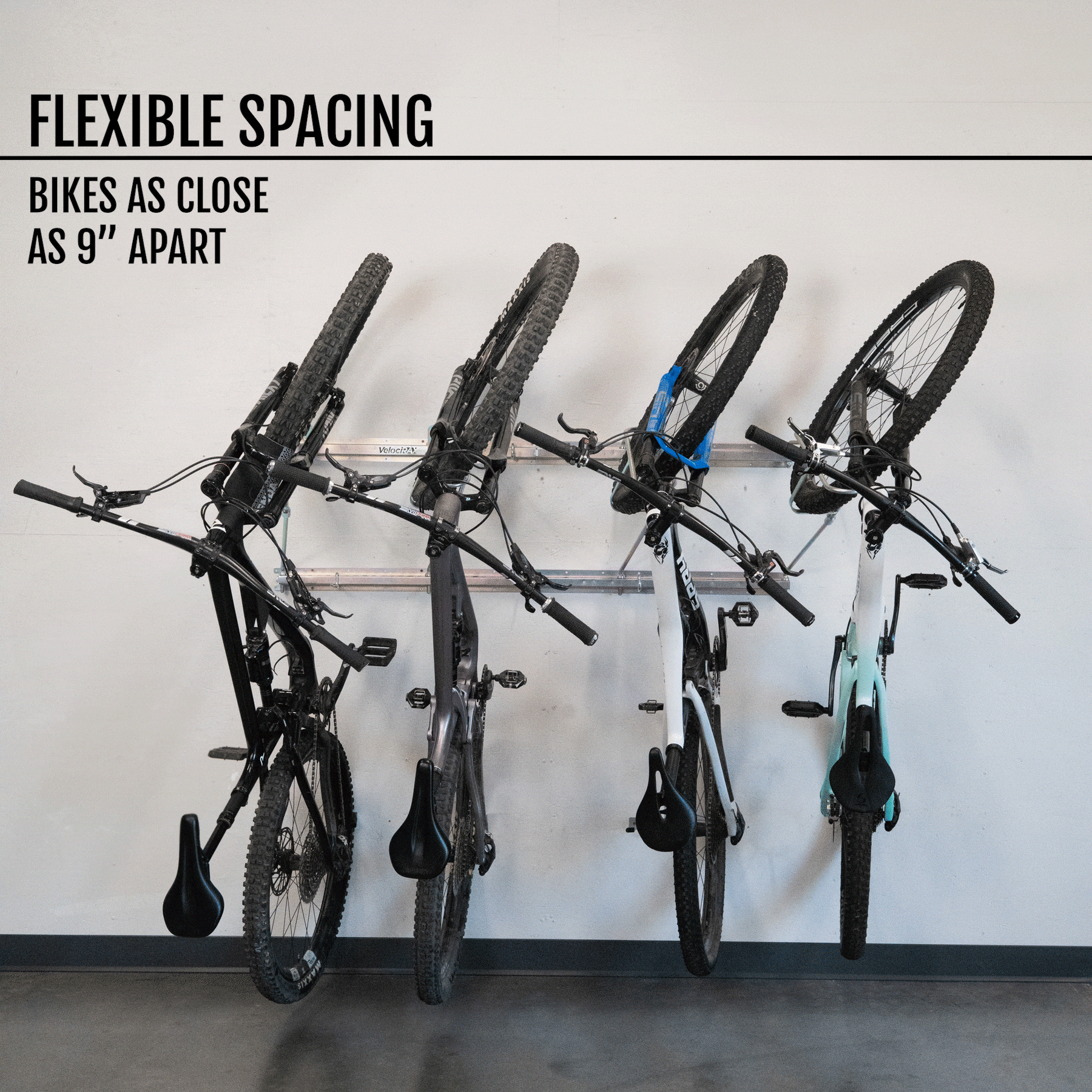 Piviting Rear Bike Rack Tilt & Pivot Garage Bike Rack | Vertical Bike Storage | VelociRAX
